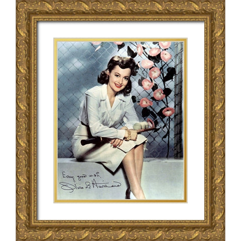 Olivia de Havilland, 1940 Gold Ornate Wood Framed Art Print with Double Matting by Vintage Hollywood Archive