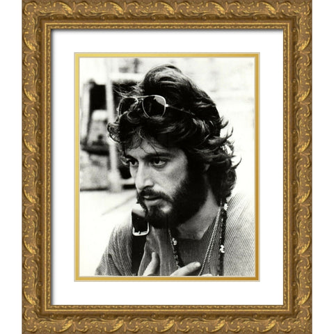 Al Pacino,Â Serpico Gold Ornate Wood Framed Art Print with Double Matting by Vintage Hollywood Archive