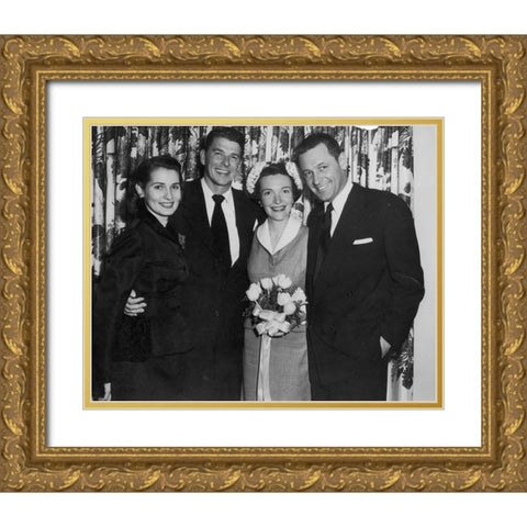 Reagan Wedding, 1952 Gold Ornate Wood Framed Art Print with Double Matting by Vintage Hollywood Archive