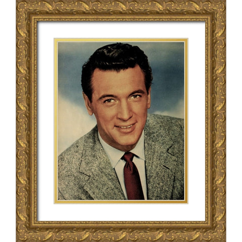Rock Hudson, 1954 Gold Ornate Wood Framed Art Print with Double Matting by Vintage Hollywood Archive