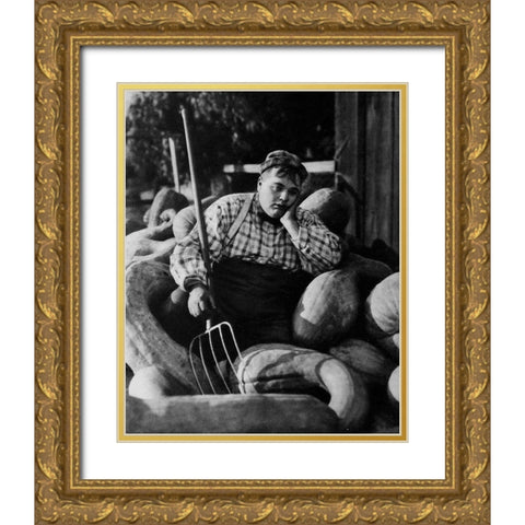 Roscoe Arbuckle, in Love, 1919 Gold Ornate Wood Framed Art Print with Double Matting by Vintage Hollywood Archive