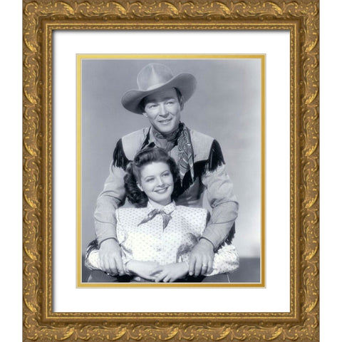 Roy Rogers, Gail Davis, 1948 Gold Ornate Wood Framed Art Print with Double Matting by Vintage Hollywood Archive