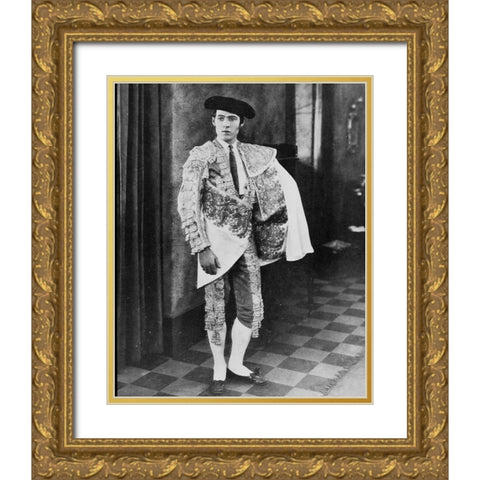 Rudolph Valentino, Juan Gallardo Gold Ornate Wood Framed Art Print with Double Matting by Vintage Hollywood Archive