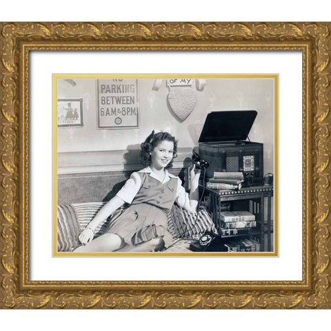 Shirley Temple, Miss Annie Rooney, 1942 Gold Ornate Wood Framed Art Print with Double Matting by Vintage Hollywood Archive