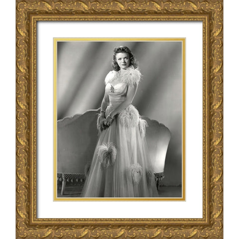 Simone Simon, Cat People Gold Ornate Wood Framed Art Print with Double Matting by Vintage Hollywood Archive