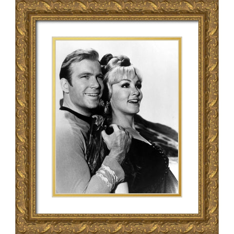 William Shatner, Julie Newmar, Star Trek Gold Ornate Wood Framed Art Print with Double Matting by Vintage Hollywood Archive