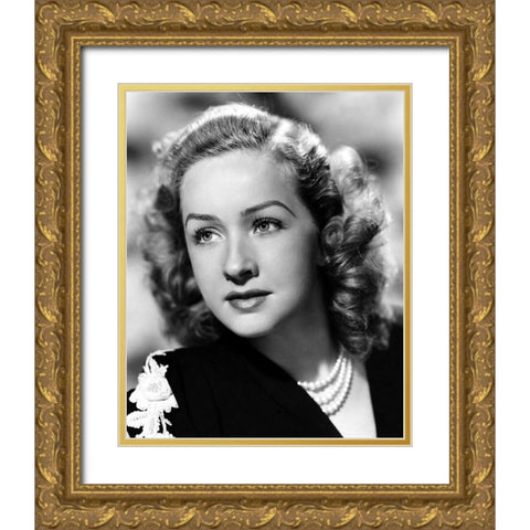 Bonita Granville Gold Ornate Wood Framed Art Print with Double Matting by Vintage Hollywood Archive
