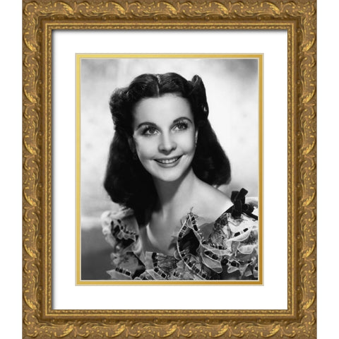 Vivien Leigh, Scarlet Gold Ornate Wood Framed Art Print with Double Matting by Vintage Hollywood Archive