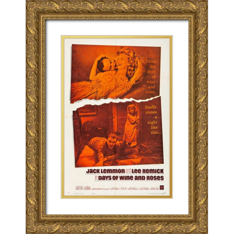 Days of Wine and Roses-1962 Gold Ornate Wood Framed Art Print with Double Matting by Vintage Hollywood Archive