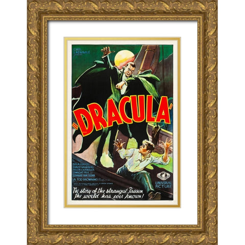 Dracula-1931 Gold Ornate Wood Framed Art Print with Double Matting by Vintage Hollywood Archive