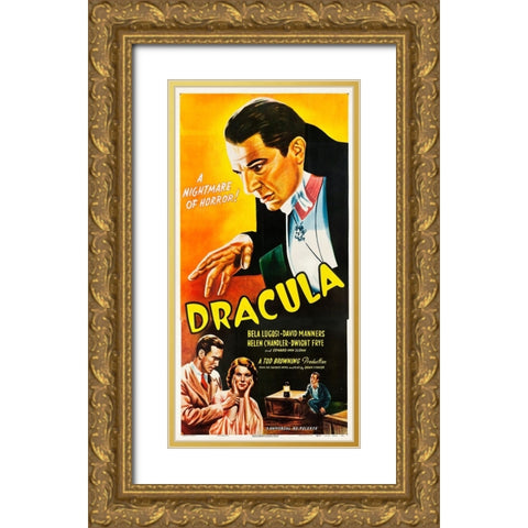 Dracula-1947 Gold Ornate Wood Framed Art Print with Double Matting by Vintage Hollywood Archive
