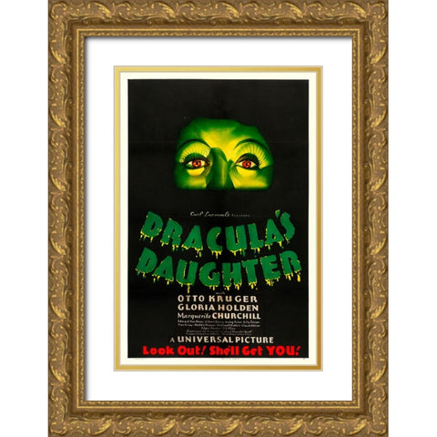 Draculas Daughter-1936 Gold Ornate Wood Framed Art Print with Double Matting by Vintage Hollywood Archive