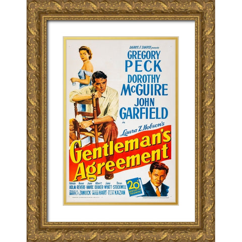Gentlemans Agreement-1947 Gold Ornate Wood Framed Art Print with Double Matting by Vintage Hollywood Archive