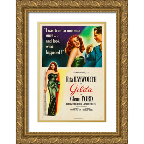 Gilda-1946 Gold Ornate Wood Framed Art Print with Double Matting by Vintage Hollywood Archive