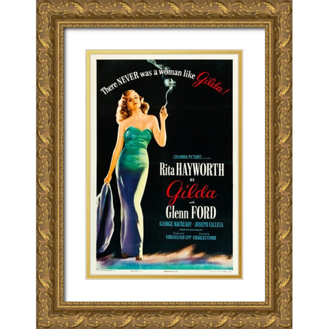 Gilda-1946 Gold Ornate Wood Framed Art Print with Double Matting by Vintage Hollywood Archive