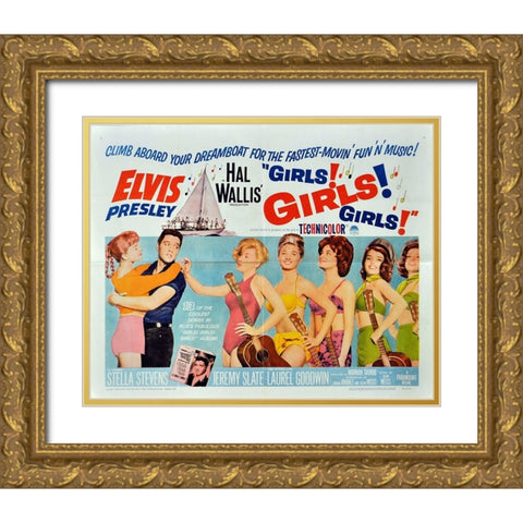 Girls! Girls! Girls!-1962 Gold Ornate Wood Framed Art Print with Double Matting by Vintage Hollywood Archive