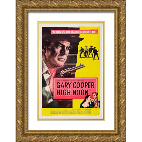 High Noon-1952 Gold Ornate Wood Framed Art Print with Double Matting by Vintage Hollywood Archive