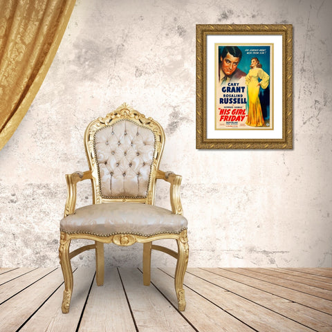 His Girl Friday-1940 Gold Ornate Wood Framed Art Print with Double Matting by Vintage Hollywood Archive