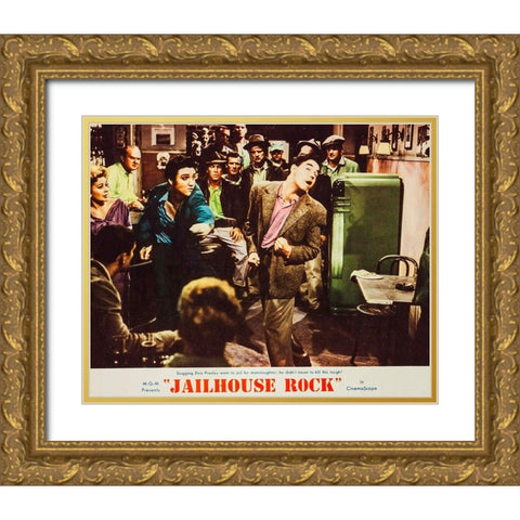 Jailhouse Rock-1957 Gold Ornate Wood Framed Art Print with Double Matting by Vintage Hollywood Archive
