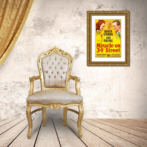 Miracle on 34th Street-1947 Gold Ornate Wood Framed Art Print with Double Matting by Vintage Hollywood Archive