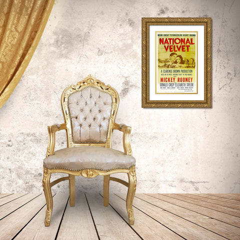 National Velvet-1944 Gold Ornate Wood Framed Art Print with Double Matting by Vintage Hollywood Archive