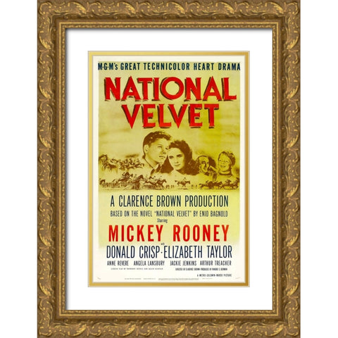 National Velvet-1944 Gold Ornate Wood Framed Art Print with Double Matting by Vintage Hollywood Archive