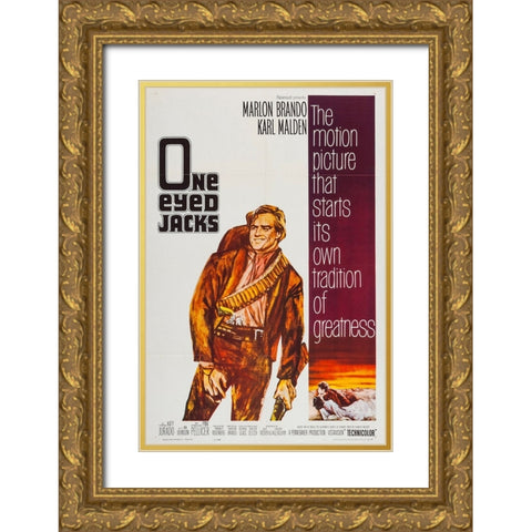 One-Eyed Jacks-1959 Gold Ornate Wood Framed Art Print with Double Matting by Vintage Hollywood Archive
