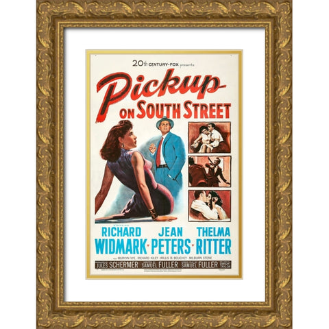 Pickup on South Street-1953 Gold Ornate Wood Framed Art Print with Double Matting by Vintage Hollywood Archive