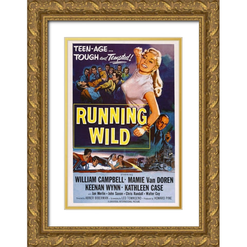 Running Wild-1955 Gold Ornate Wood Framed Art Print with Double Matting by Vintage Hollywood Archive
