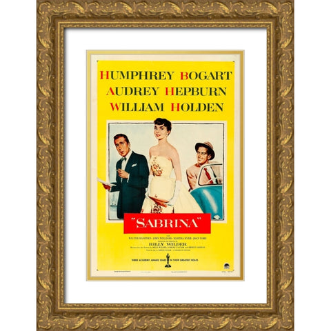 Sabrina-1954 Gold Ornate Wood Framed Art Print with Double Matting by Vintage Hollywood Archive