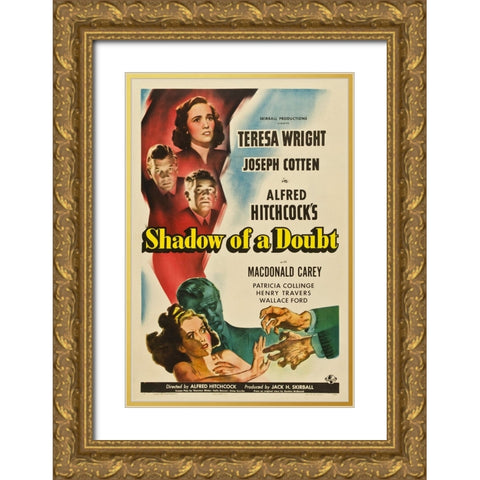 Shadow of a Doubt-1942 Gold Ornate Wood Framed Art Print with Double Matting by Vintage Hollywood Archive