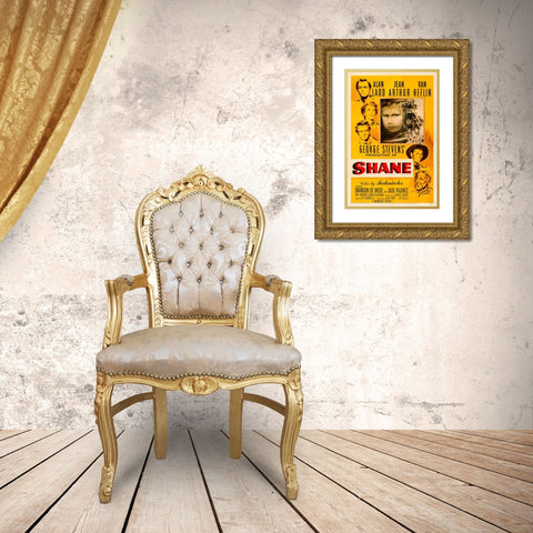 Shane-1953 Gold Ornate Wood Framed Art Print with Double Matting by Vintage Hollywood Archive