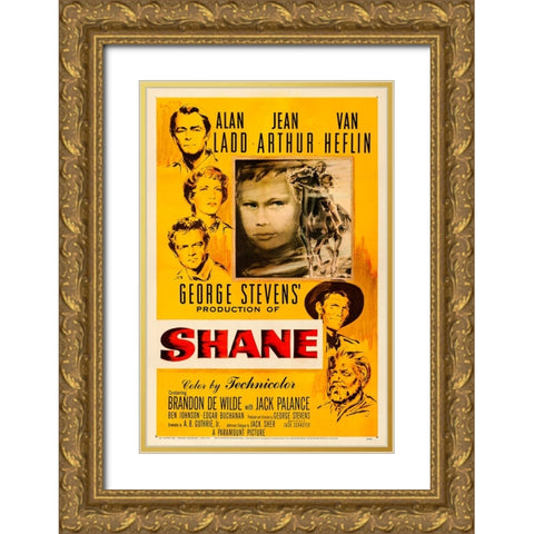 Shane-1953 Gold Ornate Wood Framed Art Print with Double Matting by Vintage Hollywood Archive