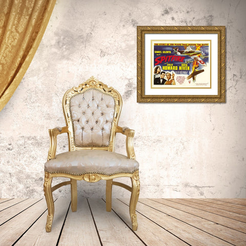 Spitifire Lobby Card-1943 Gold Ornate Wood Framed Art Print with Double Matting by Vintage Hollywood Archive