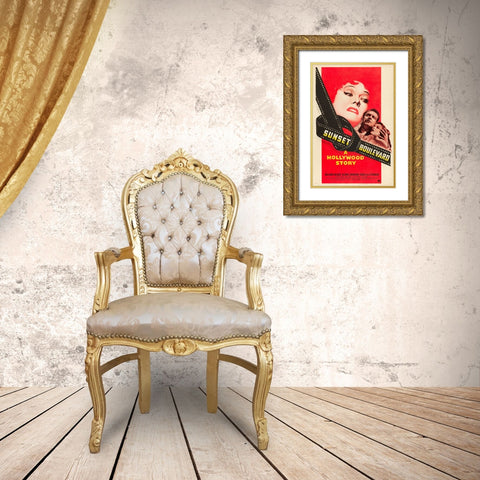 Sunset Boulevard-1950 Gold Ornate Wood Framed Art Print with Double Matting by Vintage Hollywood Archive