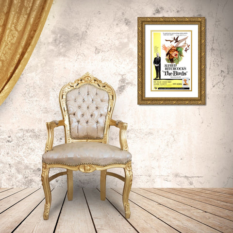 The Birds-1963 Gold Ornate Wood Framed Art Print with Double Matting by Vintage Hollywood Archive