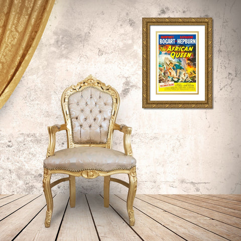 The African Queen-1952 Gold Ornate Wood Framed Art Print with Double Matting by Vintage Hollywood Archive