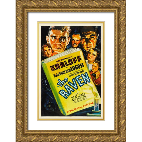 The Raven-1935 Gold Ornate Wood Framed Art Print with Double Matting by Vintage Hollywood Archive