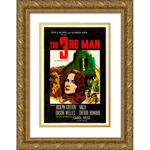 The Third Man-1949 Gold Ornate Wood Framed Art Print with Double Matting by Vintage Hollywood Archive