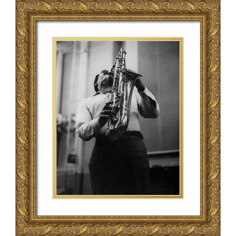Albert Ayler Gold Ornate Wood Framed Art Print with Double Matting by Vintage Music Archive