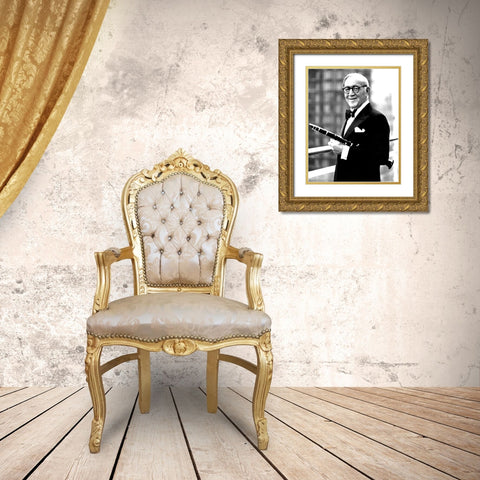 Benny Goodman Gold Ornate Wood Framed Art Print with Double Matting by Vintage Music Archive