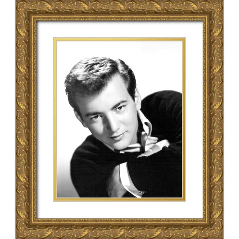 Bobby Darin-1959 Gold Ornate Wood Framed Art Print with Double Matting by Vintage Music Archive