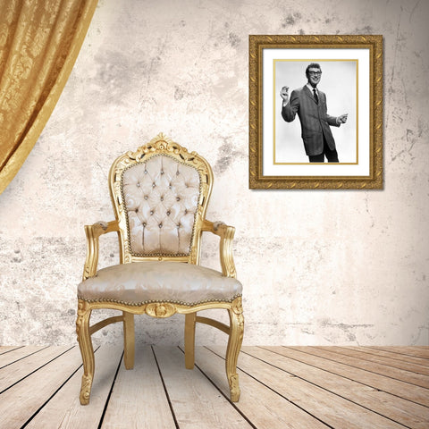 Buddy Holly Gold Ornate Wood Framed Art Print with Double Matting by Vintage Music Archive
