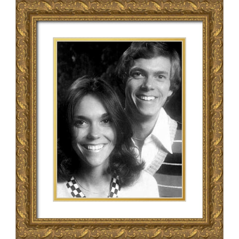 Carpenters-1974 Gold Ornate Wood Framed Art Print with Double Matting by Vintage Music Archive