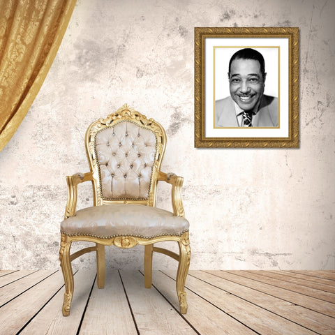 Duke Ellington Gold Ornate Wood Framed Art Print with Double Matting by Vintage Music Archive