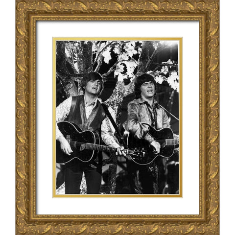 Everly Brothers-1970 Gold Ornate Wood Framed Art Print with Double Matting by Vintage Music Archive