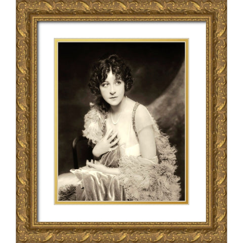 Fanny Brice-Ziegfeld Follies-1910 Gold Ornate Wood Framed Art Print with Double Matting by Vintage Music Archive
