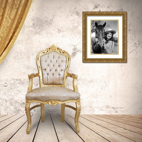 Fay McKenzie Gold Ornate Wood Framed Art Print with Double Matting by Vintage Music Archive