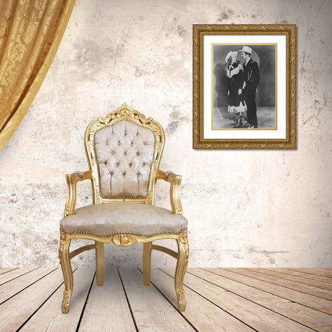 Hank and Audrey Gold Ornate Wood Framed Art Print with Double Matting by Vintage Music Archive