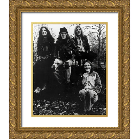 Humble Pie-1974 Gold Ornate Wood Framed Art Print with Double Matting by Vintage Music Archive